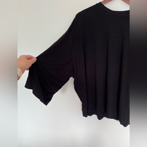 Womance oversized Black 3/4 Sleeve Top size large - Picture 4 of 5